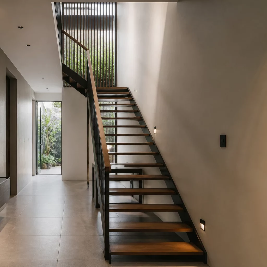 So sánh cầu thang phòng khách hiện đại