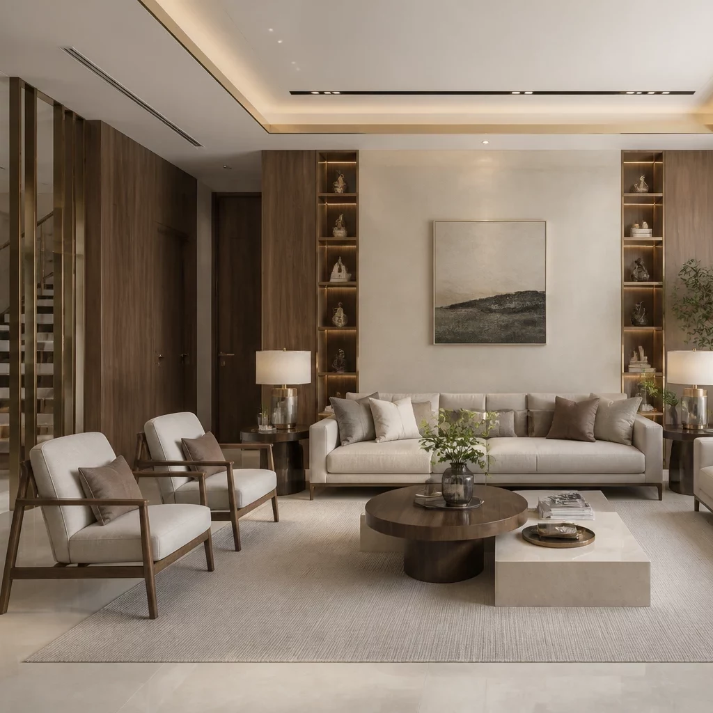 Thiết kế nội thất phòng khách sang trọng phong cách Modern Luxury