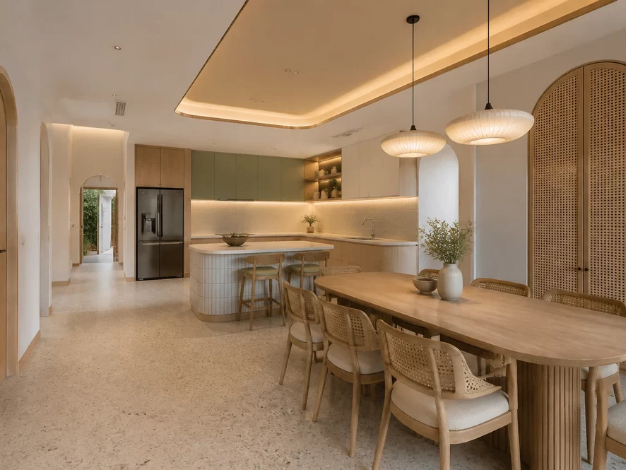 Vật liệu thông minh trong mẫu nội thất phòng bếp 10m2 đẹp