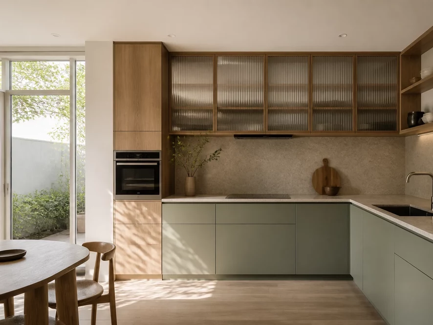 Phong cách Japandi cho mẫu nội thất phòng bếp 12m2 đẹp