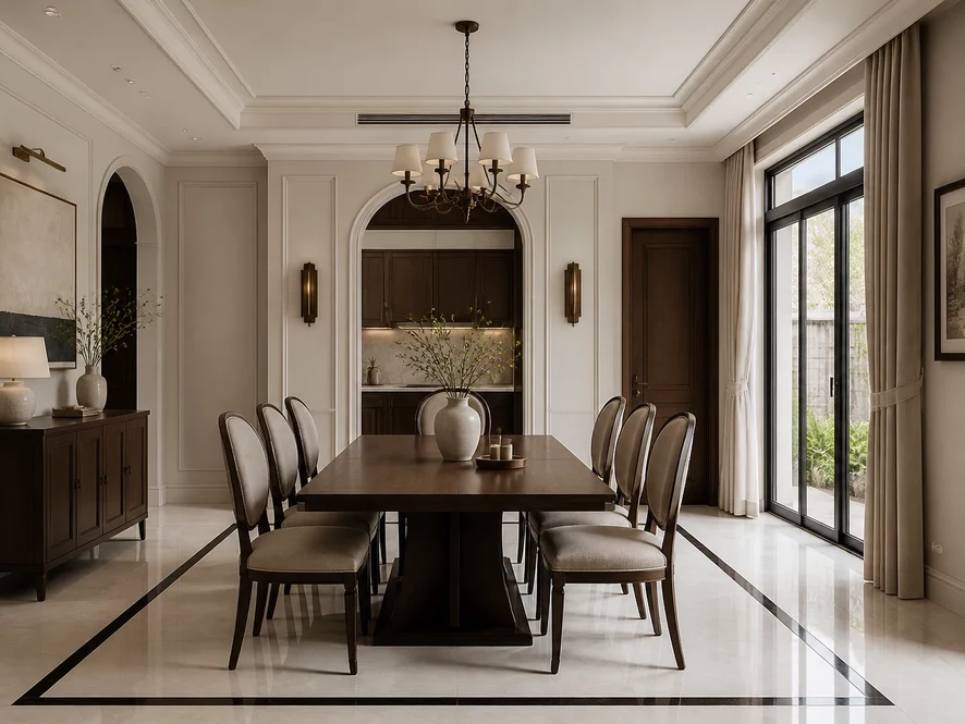 Tối ưu công năng tủ bếp trong mẫu nội thất phòng bếp 12m2 đẹp