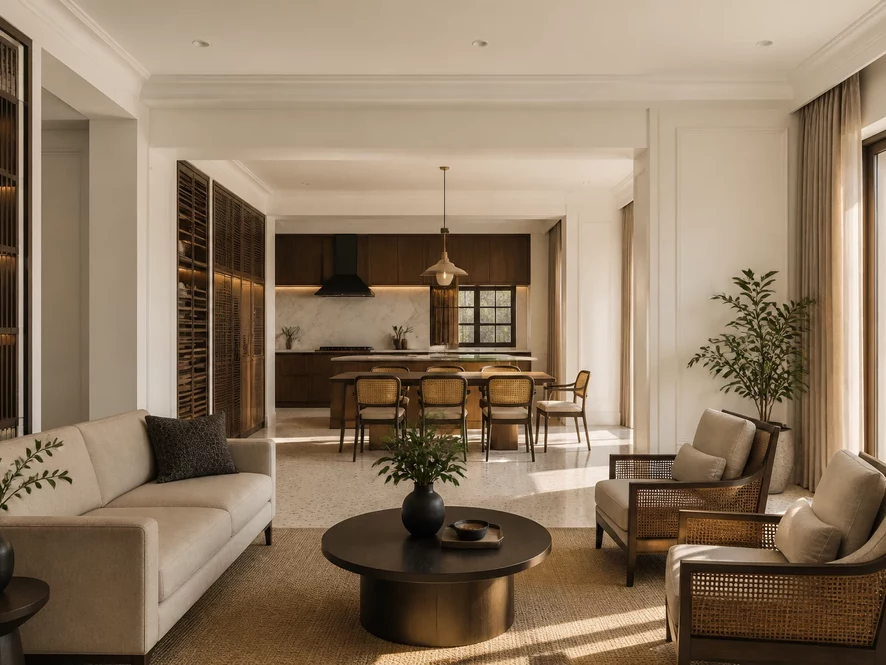 Mẫu nội thất phòng bếp 15m2 đẹp phong cách hiện đại