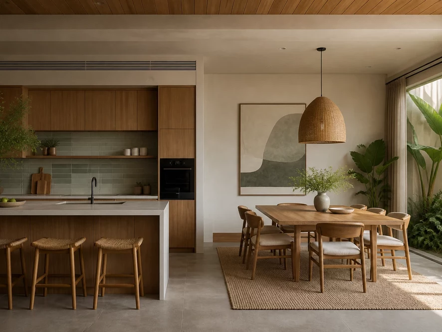 Mẫu nội thất phòng bếp 20m2 đẹp phong cách Scandinavian