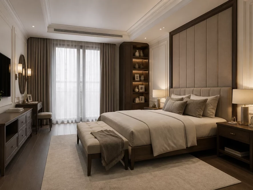 Mẫu nội thất phòng bếp 20m2 đẹp theo phong cách chữ L