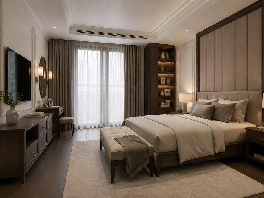 Mẫu nội thất phòng bếp 25m2 đẹp với layout chữ U tối ưu diện tích