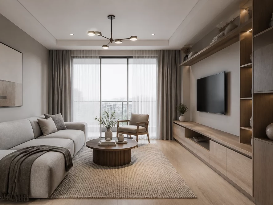 phong cách modern luxury mẫu nội thất phòng khách 15m2 đẹp
