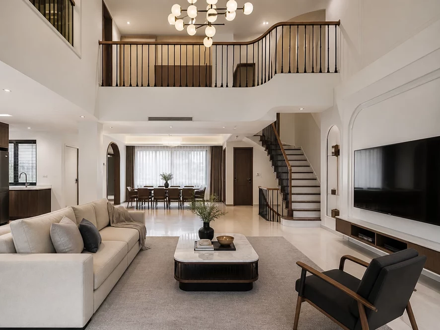 mẫu nội thất phòng khách 25m2 đẹp phong cách minimalist