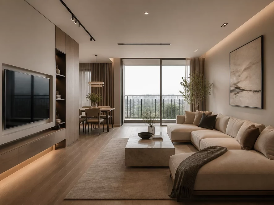 quy trình thiết kế mẫu nội thất phòng khách 25m2 đẹp