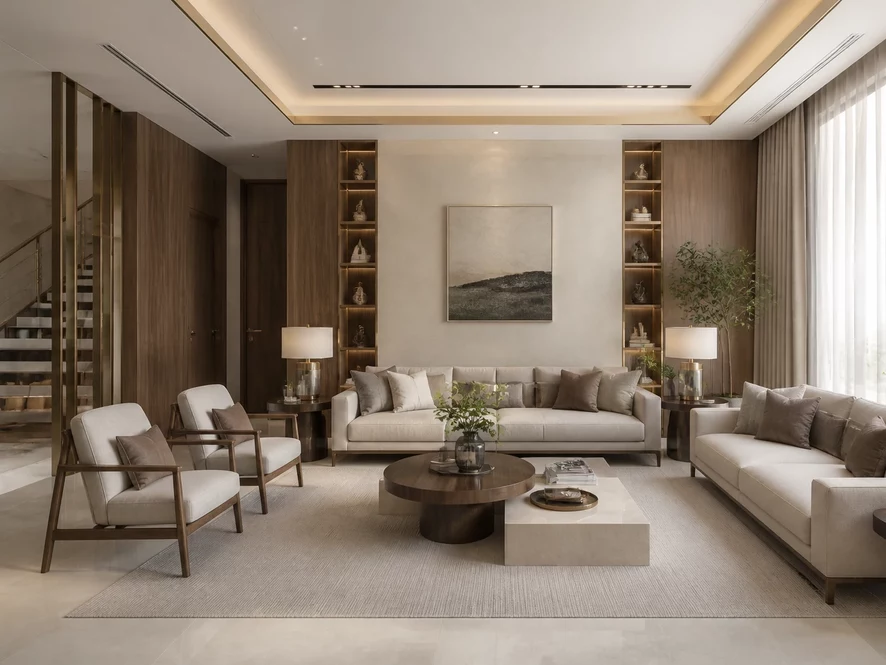 Phong cách Luxury trong mẫu nội thất phòng khách 40m2 đẹp