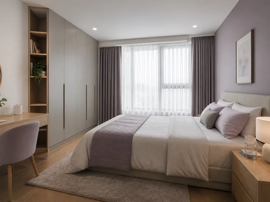 Bố trí đồ đạc chuẩn cho mẫu nội thất phòng ngủ 15m2 đẹp