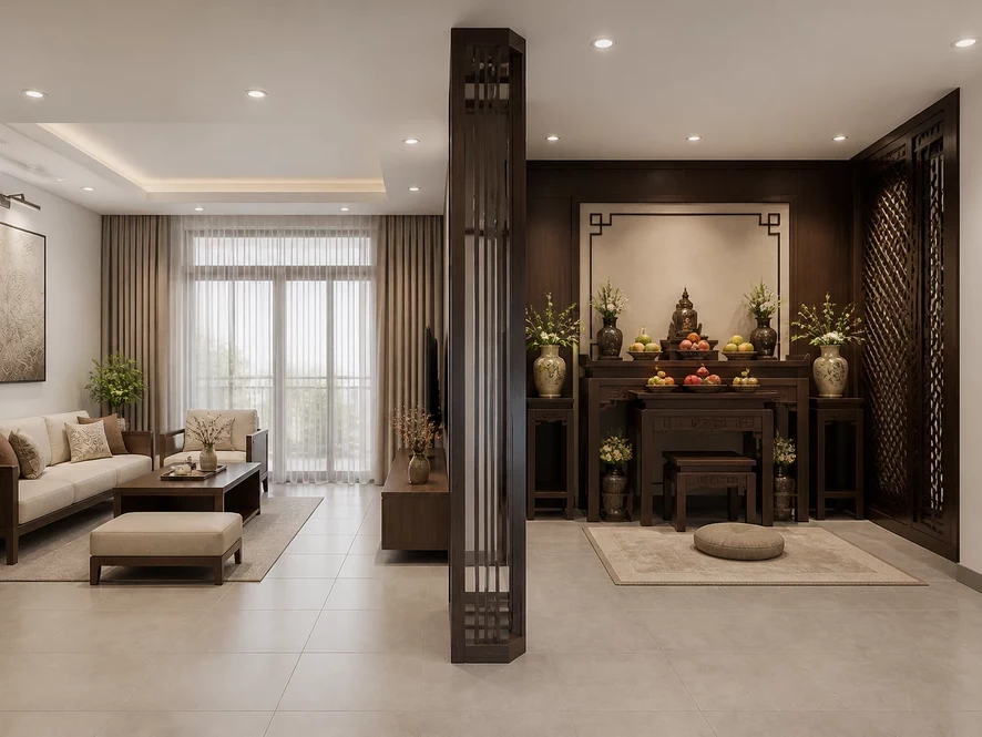 Ban công xanh cho mẫu nội thất phòng ngủ 16m2 đẹp