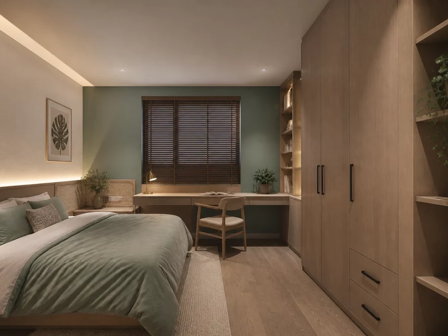 Không gian phong cách Scandinavian cho mẫu nội thất phòng ngủ 16m2 đẹp