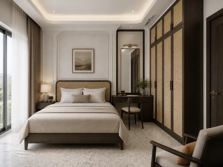 Vật liệu thông minh cho mẫu nội thất phòng ngủ 16m2 đẹp