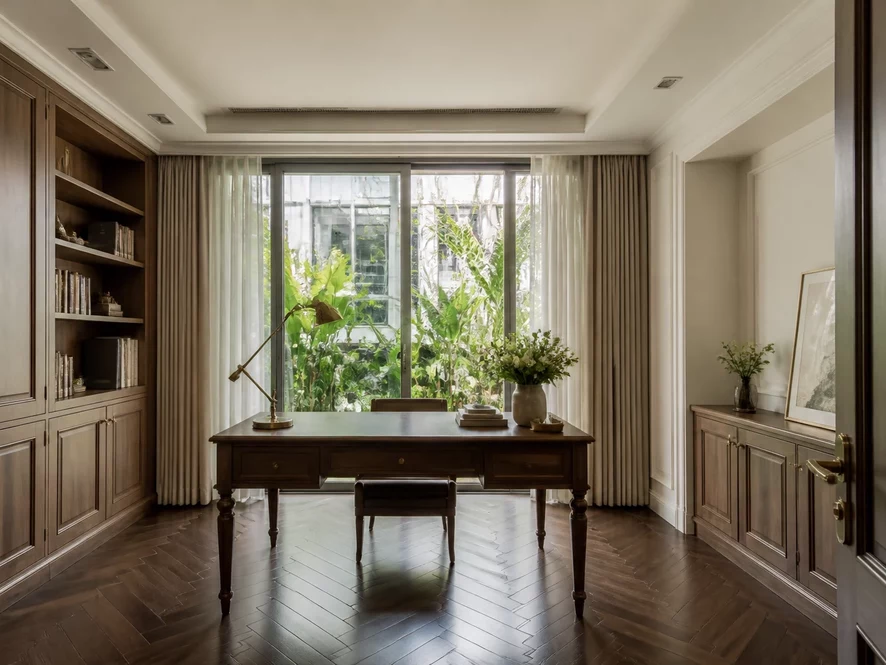khu vực làm việc mẫu nội thất phòng ngủ 30m2 đẹp