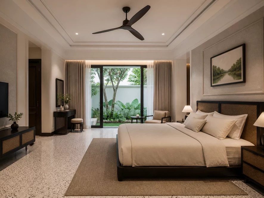 lựa chọn vật liệu bền bỉ mẫu nội thất phòng ngủ 30m2 đẹp
