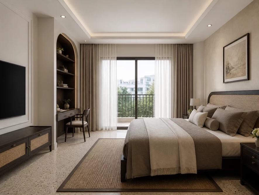 mẫu nội thất phòng ngủ 30m2 đẹp phong cách hiện đại