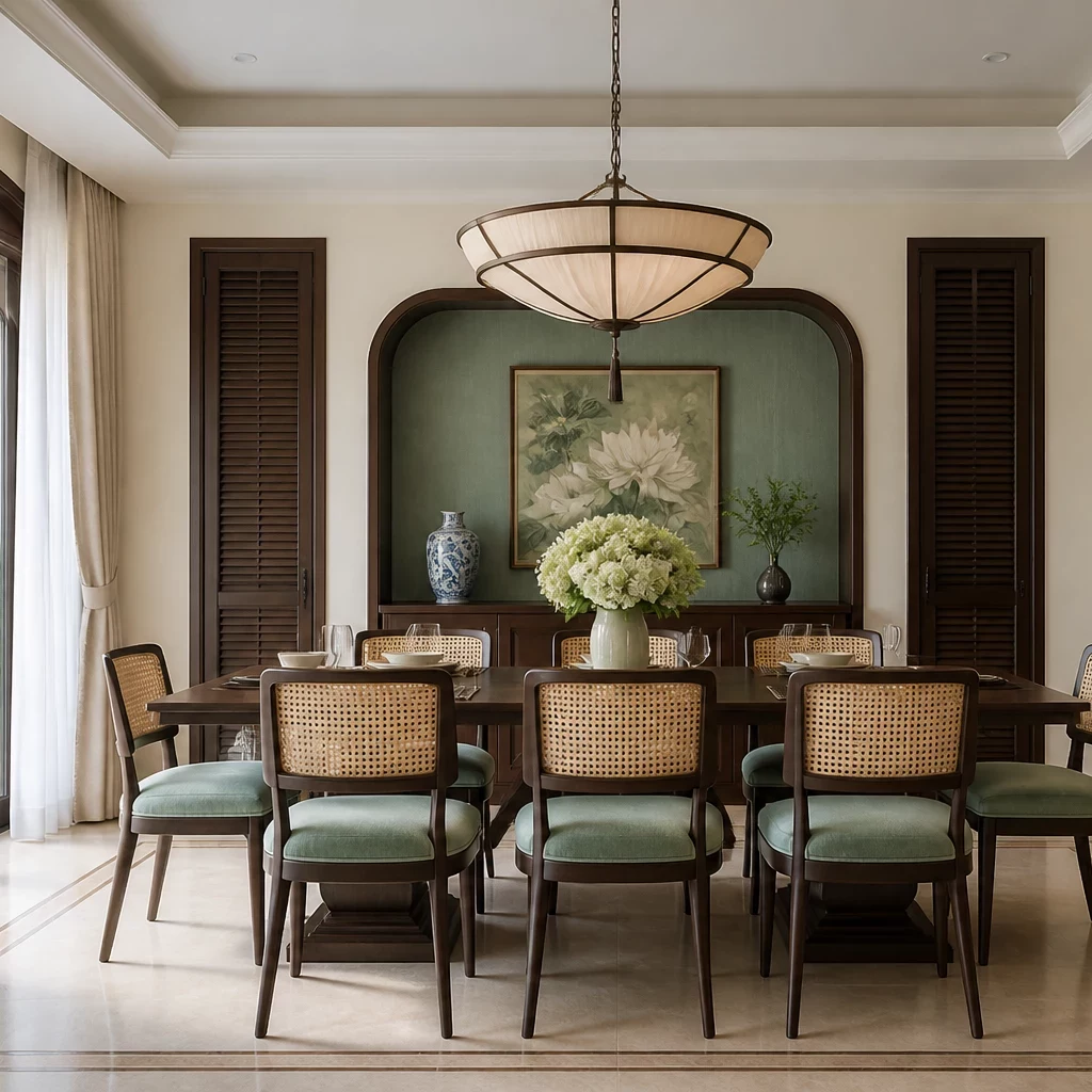 Phòng ngủ bé gái phong cách Indochine trong biệt thự