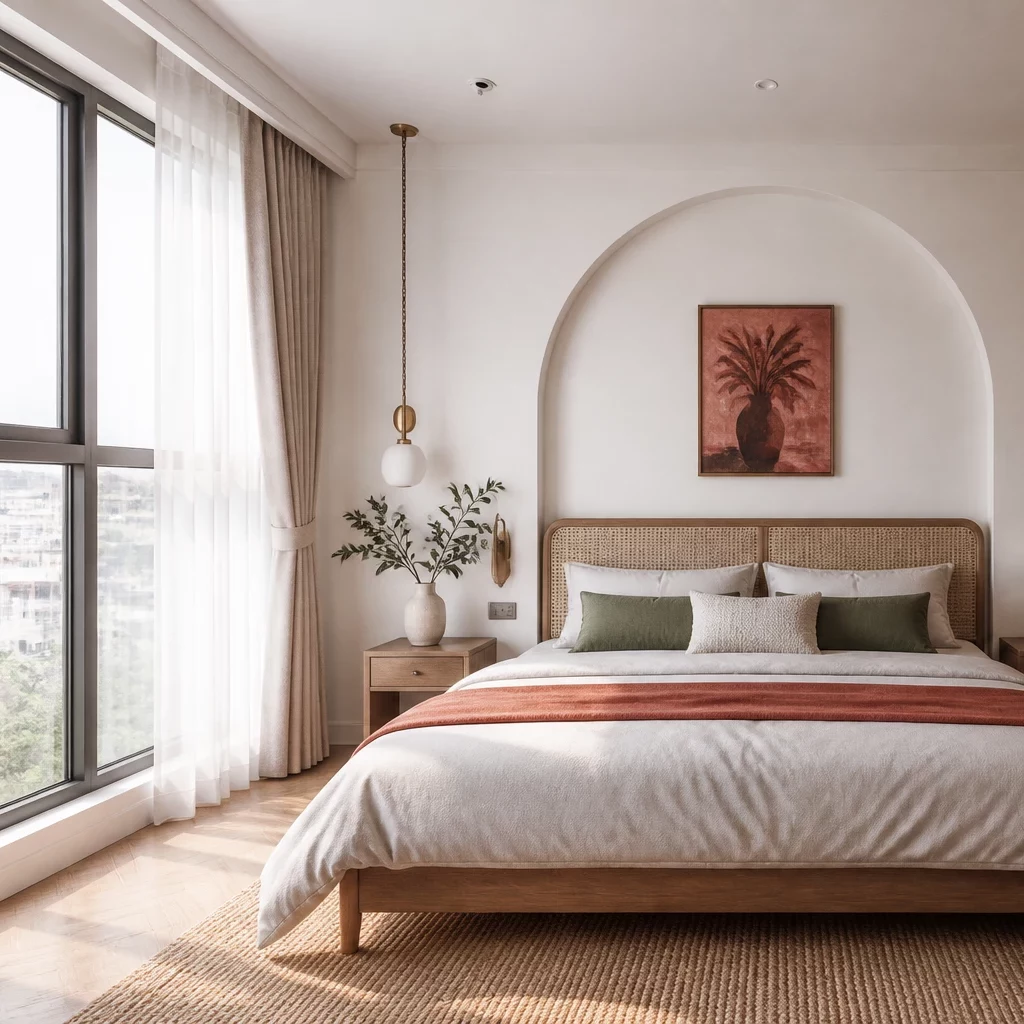 Thiết kế chung cư 3 phòng ngủ tối giản view rừng.