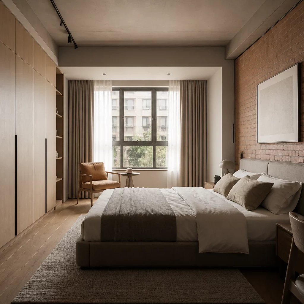 Thiết kế chung cư 3 phòng ngủ - không gian bếp ăn gỗ tự nhiên.