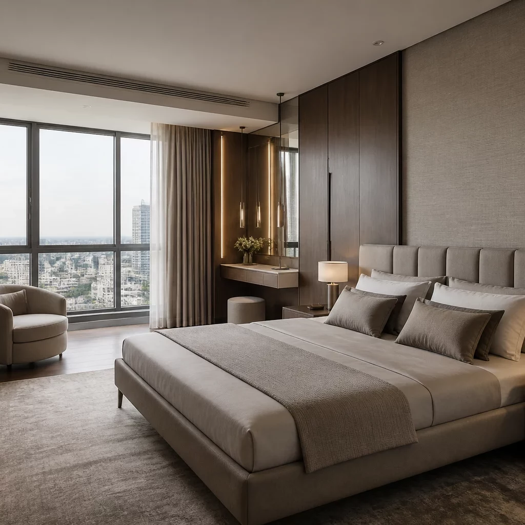 Thiết kế chung cư 3 phòng ngủ - không gian bếp gỗ ấm cúng view vườn.