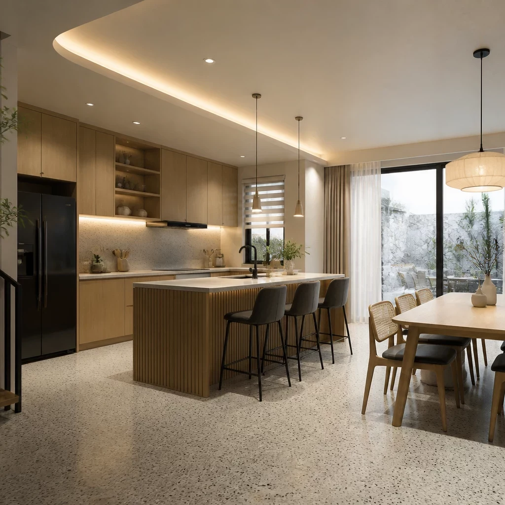 Nội thất chung cư nhỏ phong cách tối giản với gỗ và ánh sáng.