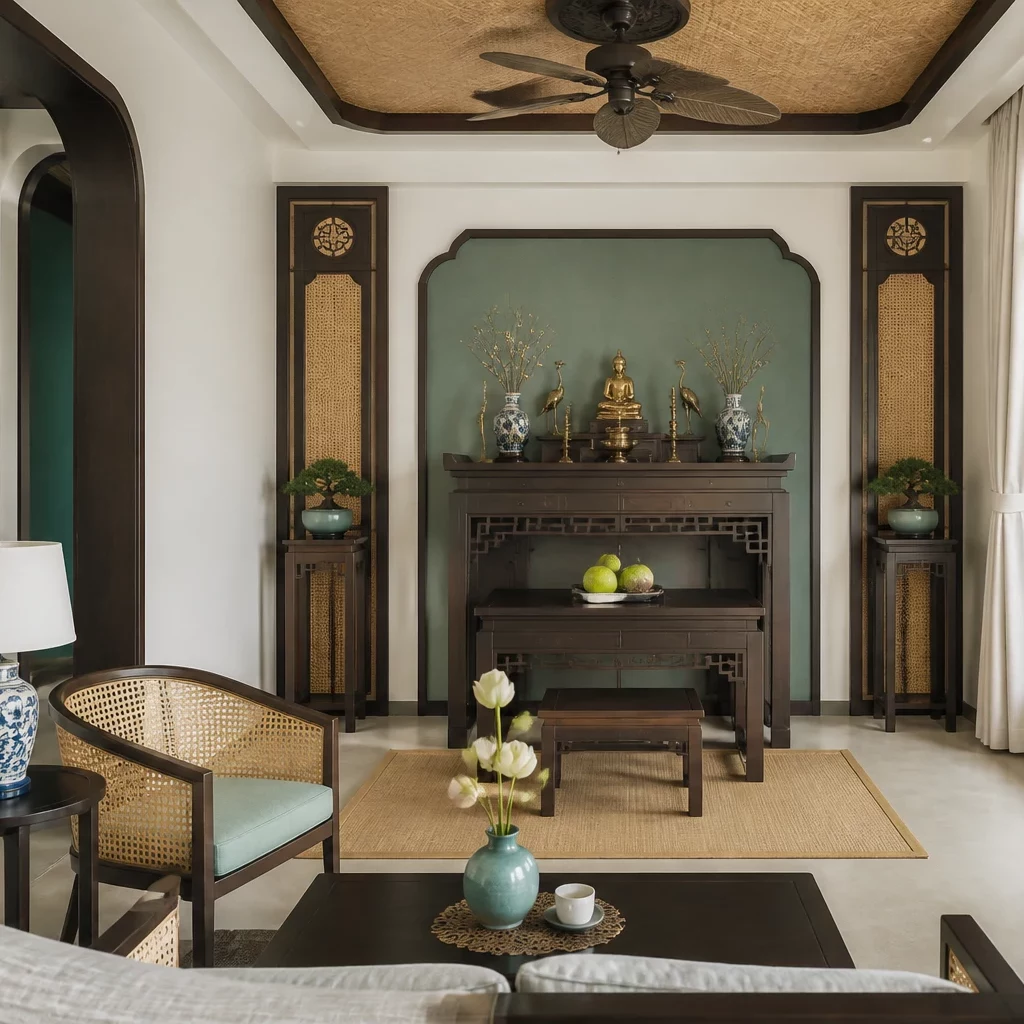 nội thất nhà cấp 4 phong cách Indochine