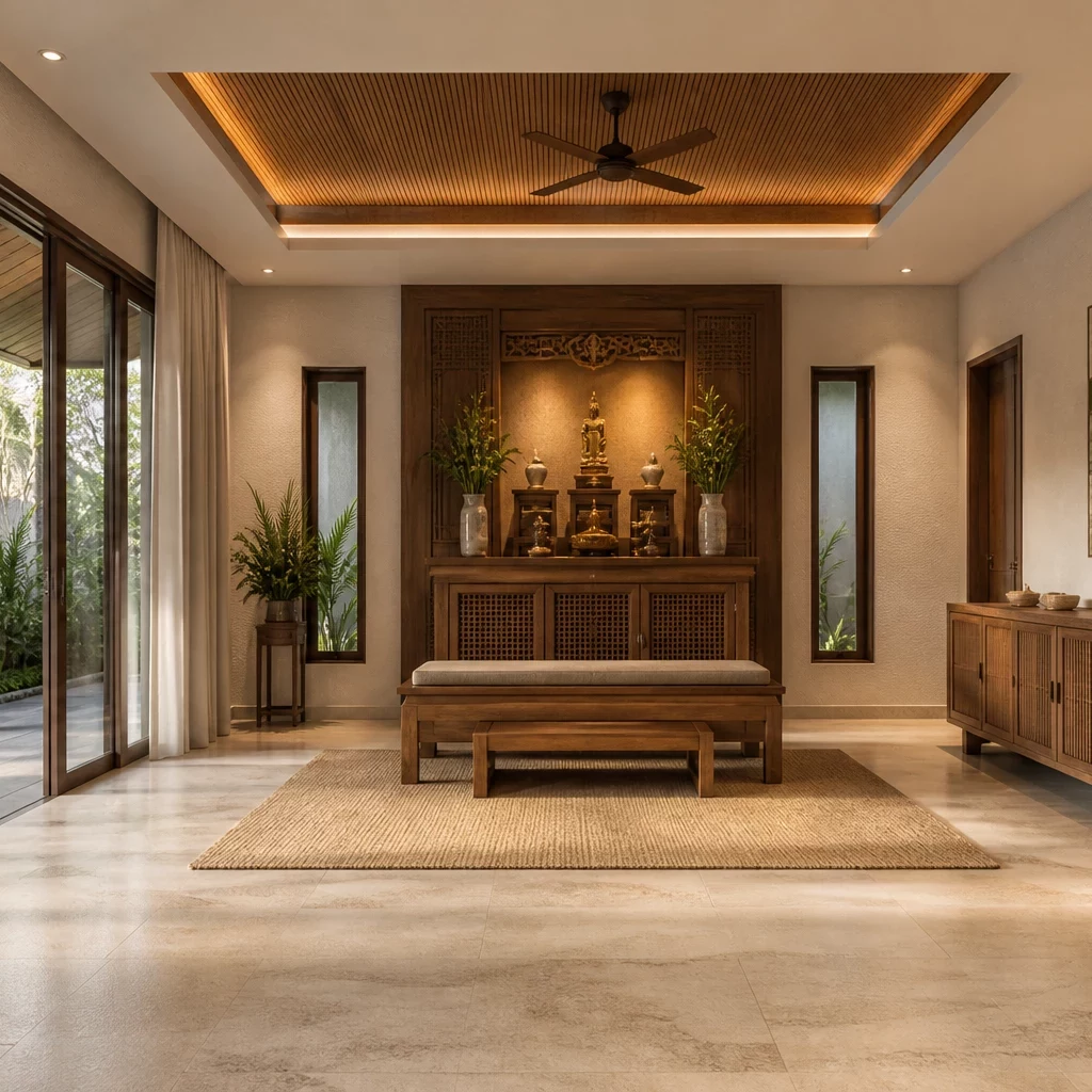 Phối cảnh mặt tiền nhà cấp 4 đẹp phong cách nhiệt đới hiện đại