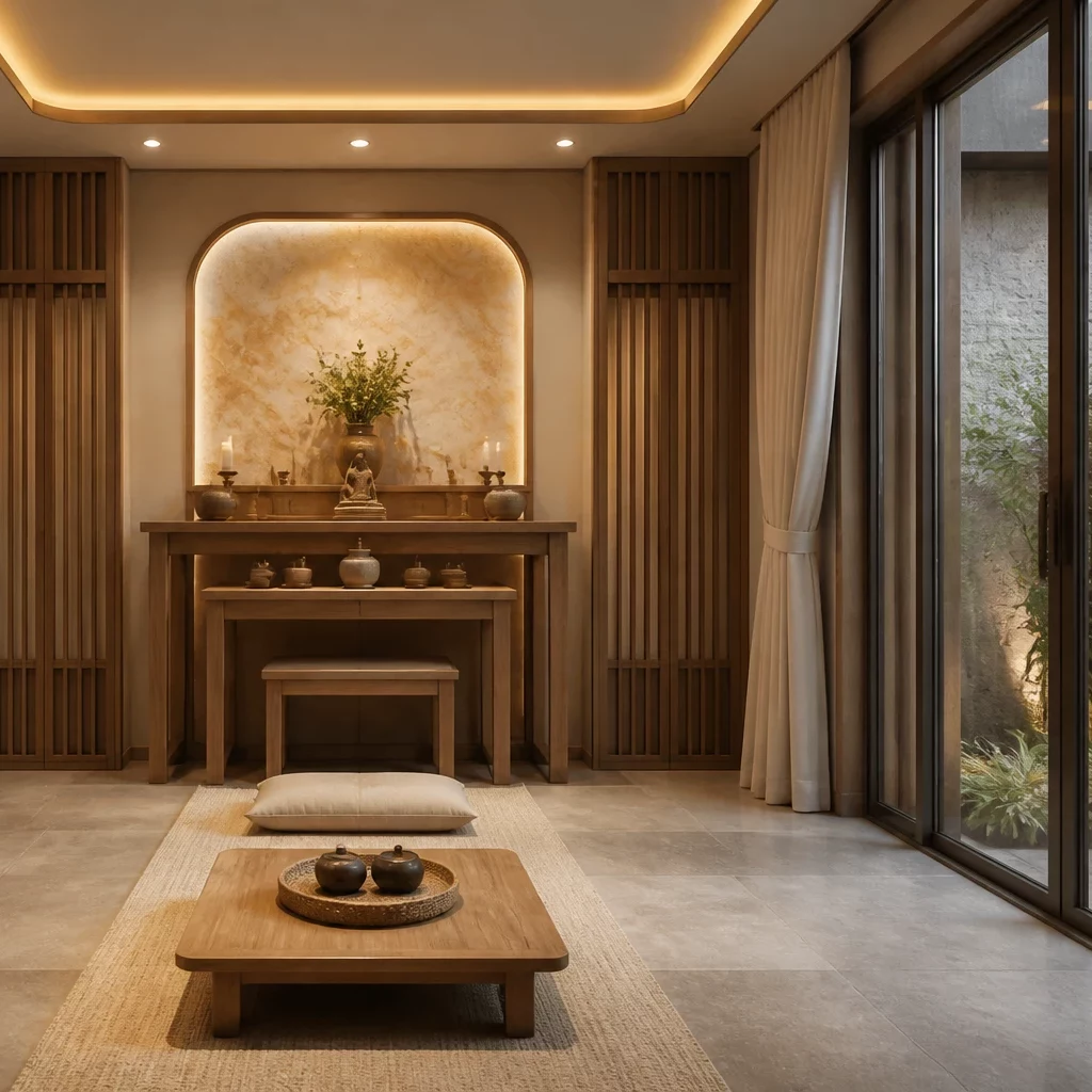 Không gian nội thất nhà cấp 4 phong cách Tropical xanh mát