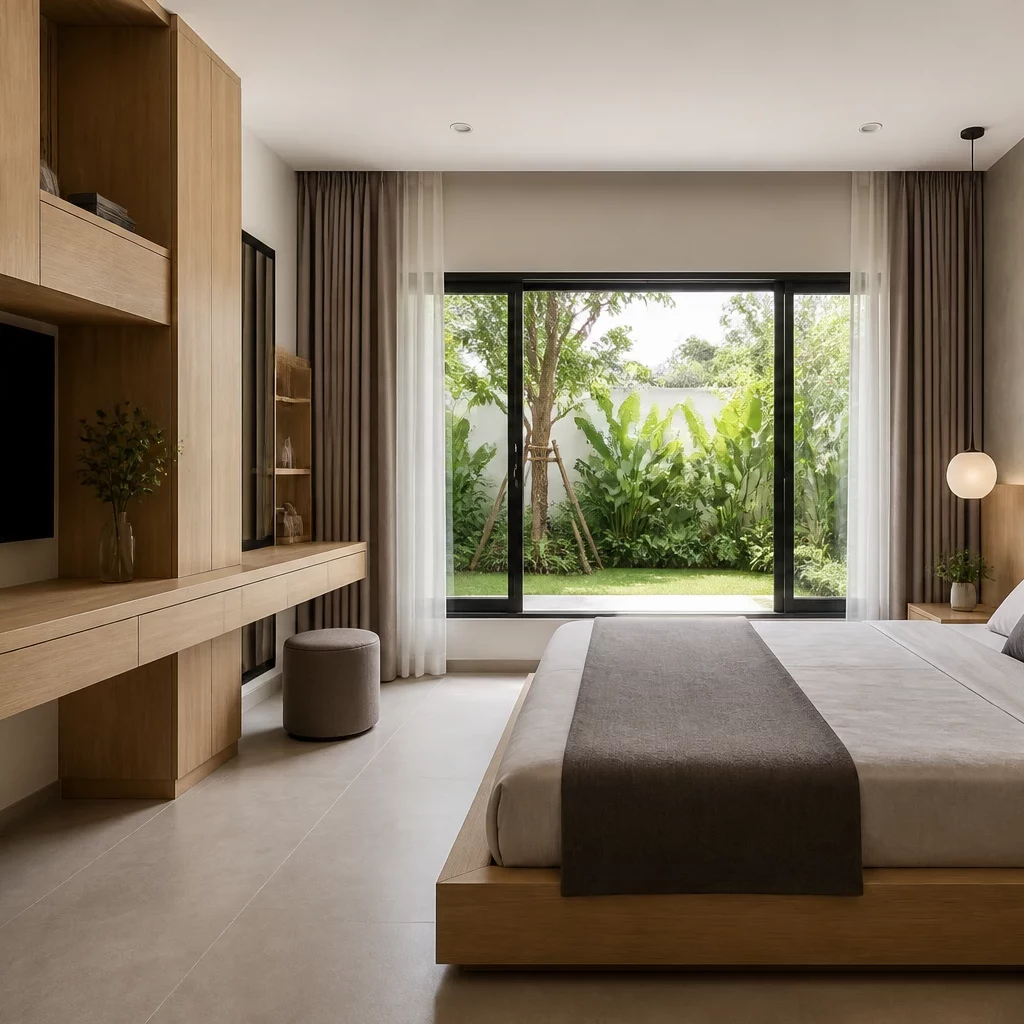 Phòng ngủ nhà cấp 4 sang trọng và tiện nghi