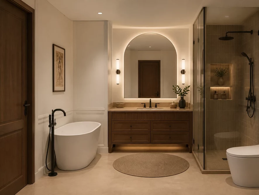 Nội thất phòng bếp 10m2 kết hợp phòng tắm