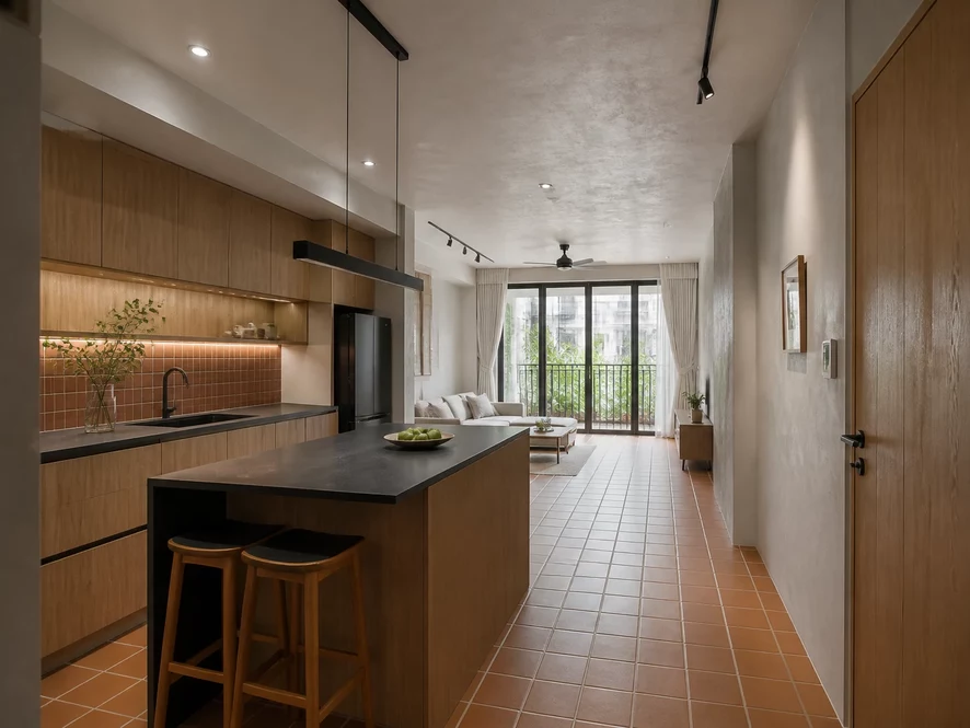 So sánh tự làm và thuê đơn vị chuyên nghiệp nội thất phòng bếp 10m2