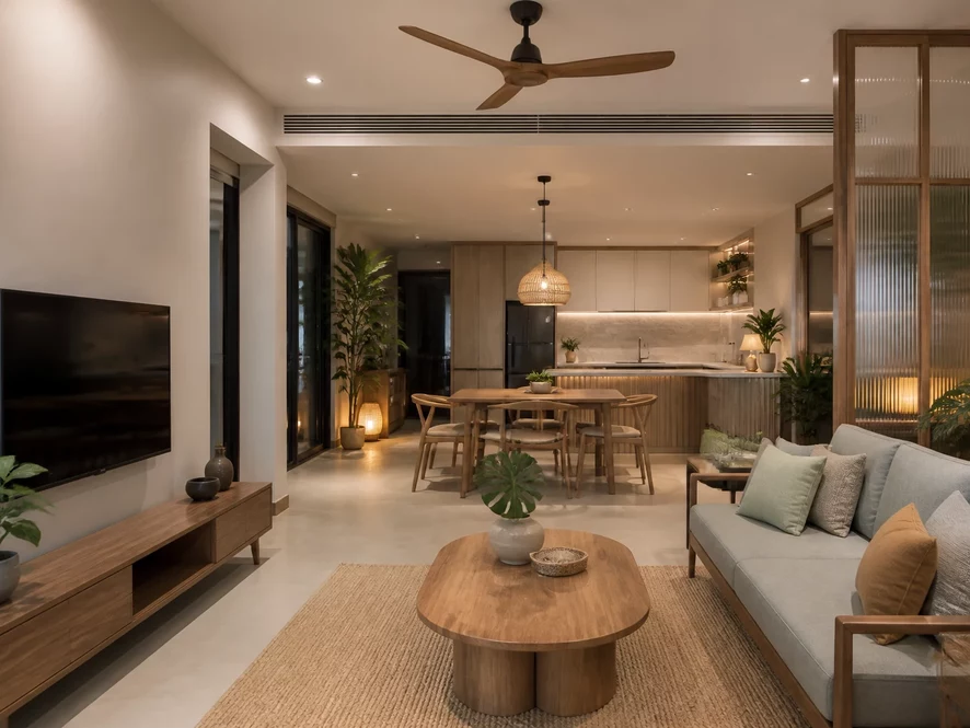 Mẫu nội thất phòng bếp 12m2 phong cách truyền thống ấm cúng