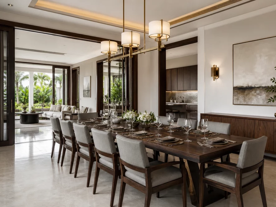 Nội thất phòng bếp 12m2 phong cách Bắc Âu sang trọng tinh tế