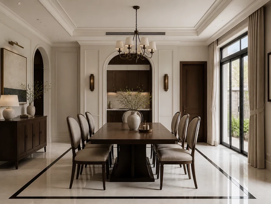 Bố trí tam giác vàng trong nội thất phòng bếp 15m2