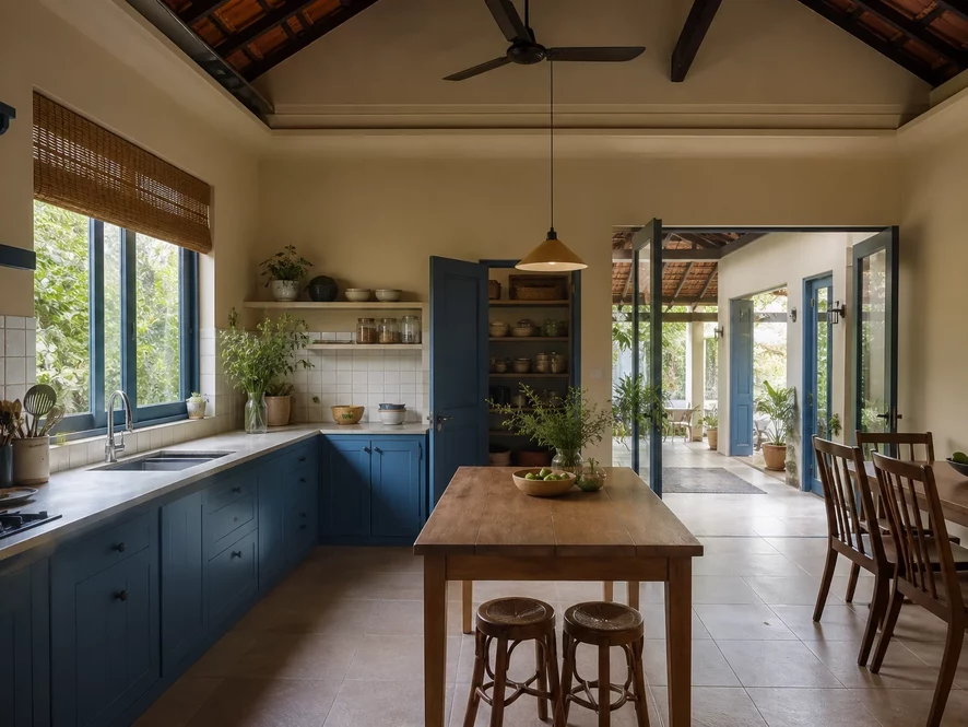 Mẫu nội thất phòng bếp 20m2 phong cách hiện đại