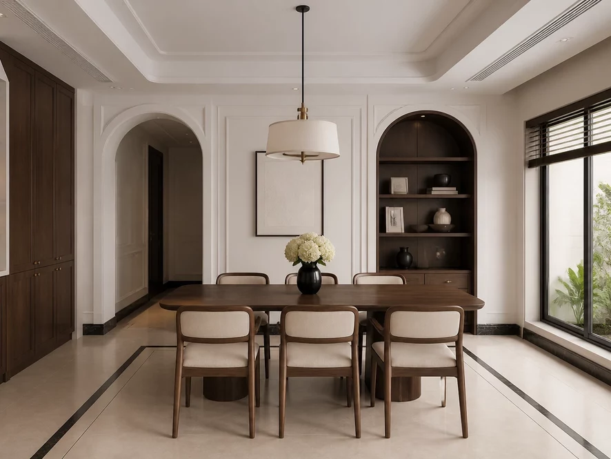 Nội thất phòng bếp 20m2 mở ra ban công