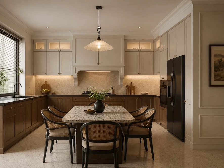 Nội thất phòng bếp 20m2 phong cách Bắc Âu