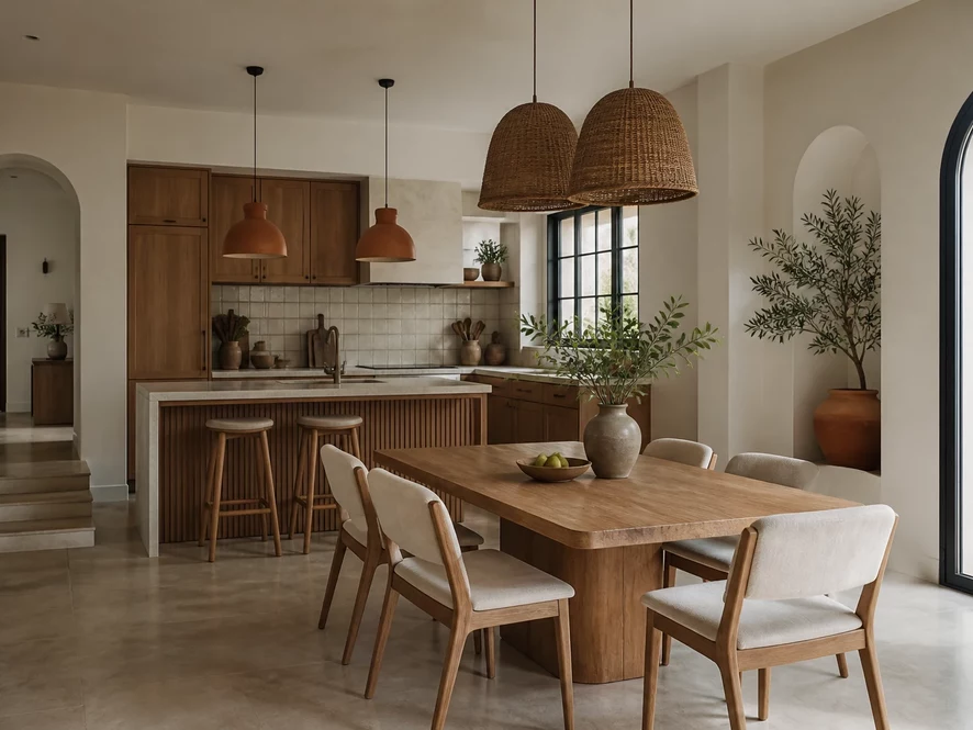 Phong cách tối giản trong nội thất phòng bếp 25m2 với hệ thống lưu trữ ẩn và tông màu trung tính