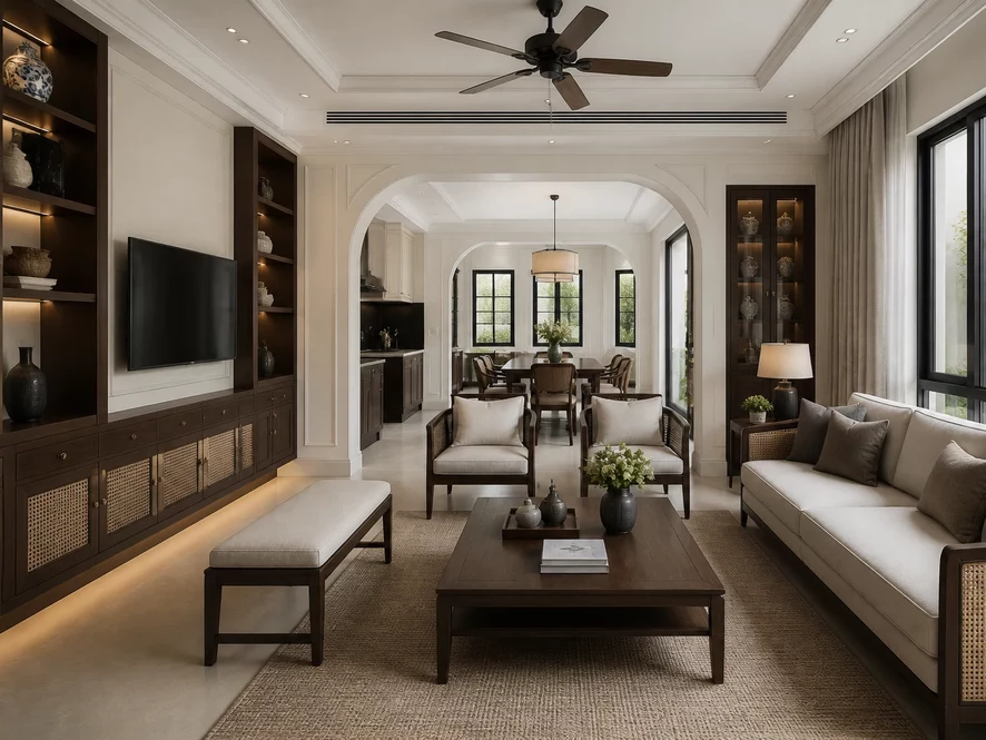 Phong cách hiện đại cho nội thất phòng khách 15m2