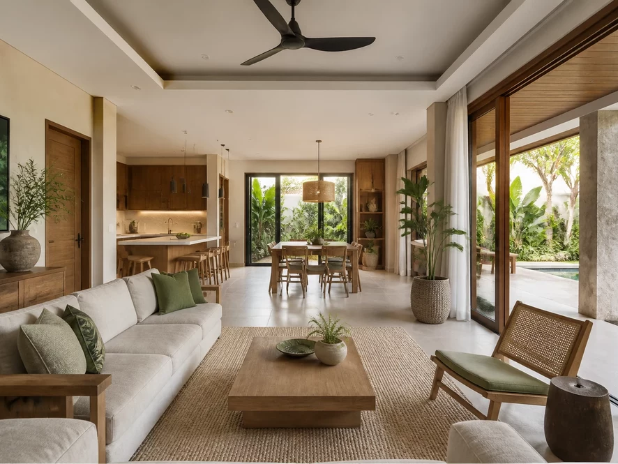 Vật liệu thông minh ứng dụng trong nội thất phòng khách 15m2