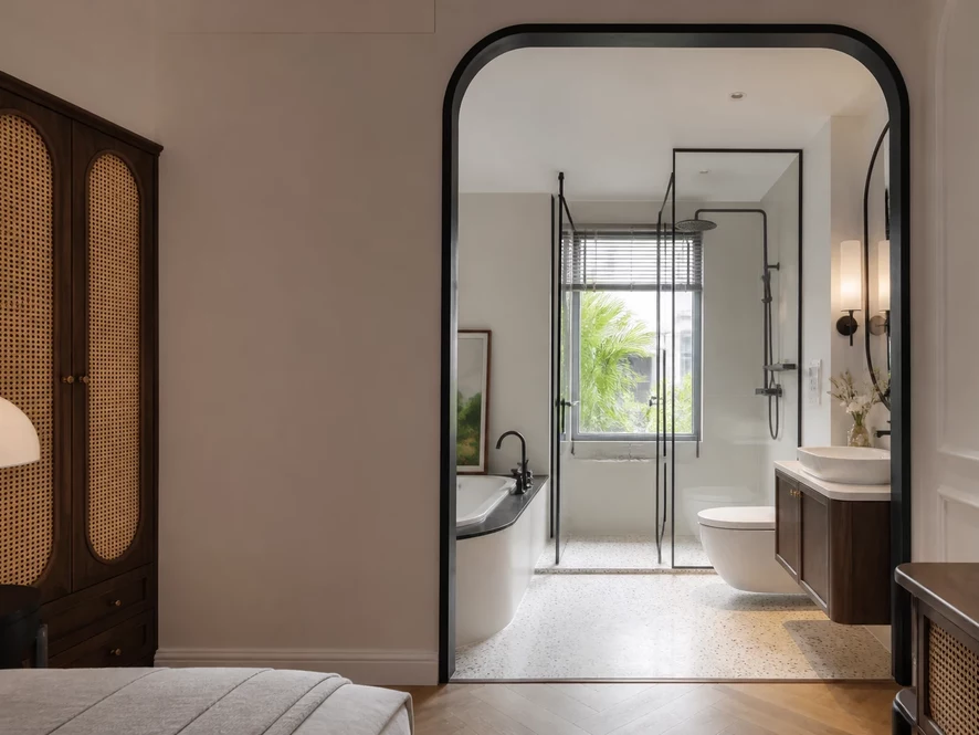 Phòng tắm nhỏ gọn liền kề nội thất phòng khách 20m2