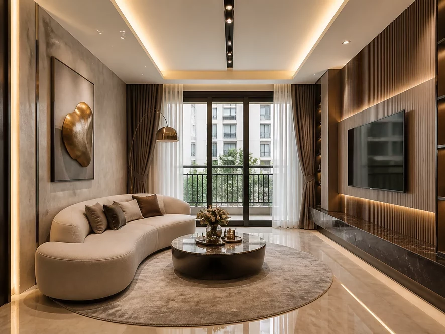 Thiết kế nội thất phòng khách 20m2 hiện đại sang trọng