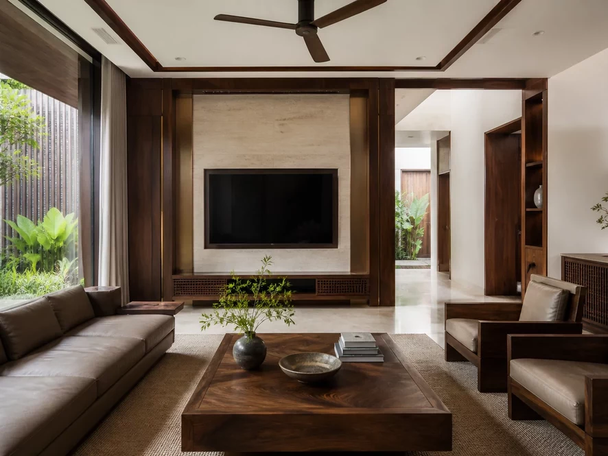 Nội thất phòng khách 25m2 sang trọng với phong cách Modern Luxury