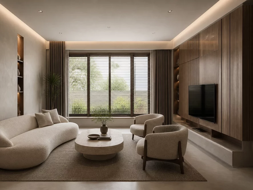 Mẫu thiết kế nội thất phòng khách 30m2 hiện đại sang trọng