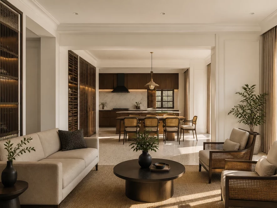Thiết kế phòng ngủ liền kề phòng khách 30m2