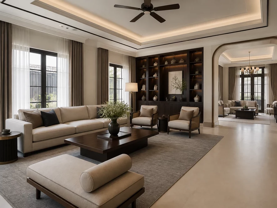 Tối ưu công năng nội thất phòng khách 40m2 với khu vực đọc sách