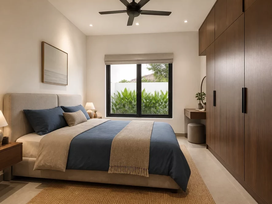Chọn vật liệu thông minh cho nội thất phòng ngủ 12m2