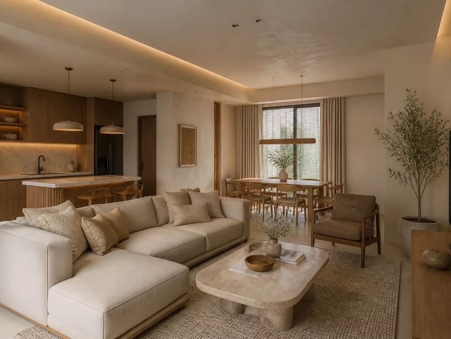 Mẫu nội thất phòng ngủ 12m2 phong cách Modern Luxury
