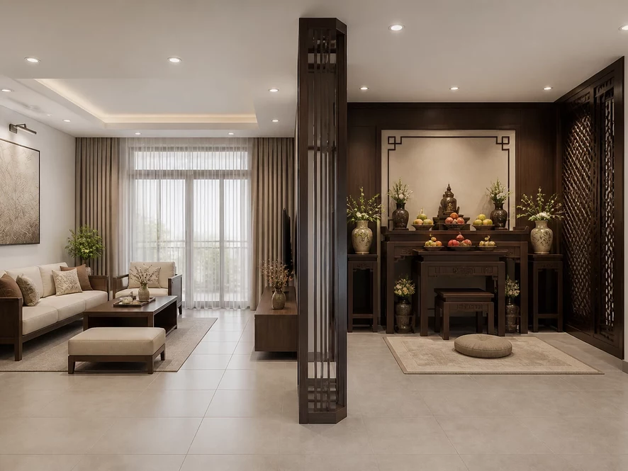 Ban công xanh mát cho không gian nội thất phòng ngủ 15m2
