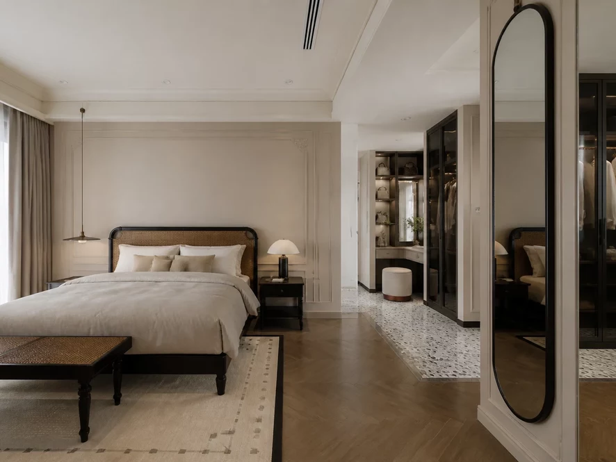 Không gian nội thất phòng ngủ 16m2 hiện đại do Thiết Kế Nội Thất TP thực hiện